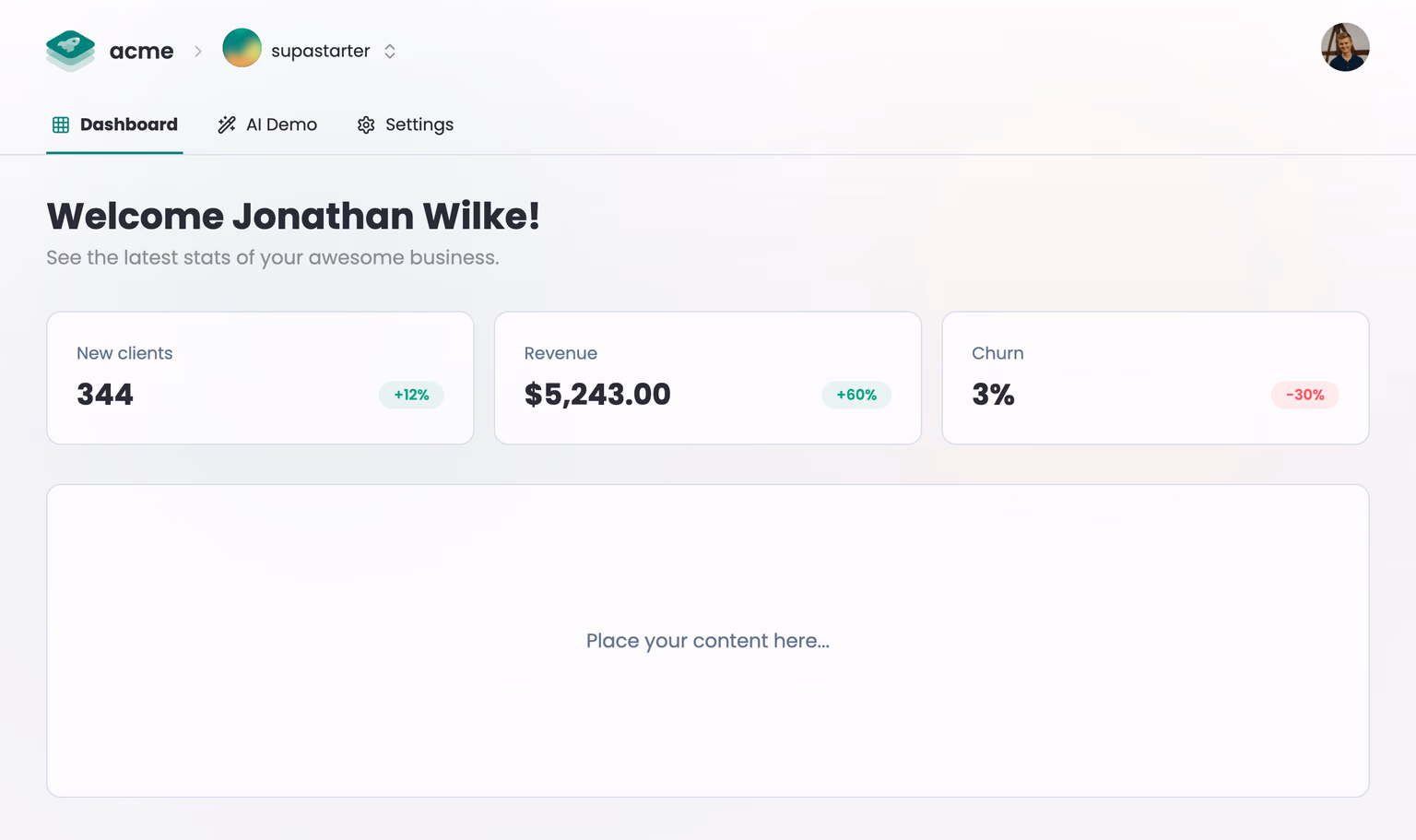 Dashboard preview
